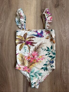 Zimmermann Girl's Tropicana Ruffle One-Piece Swimsuit Size 4